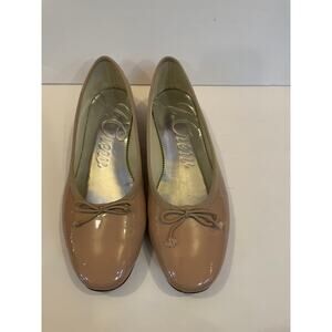 J.Crew Women's Zoe Tan and Pink Ballet-shoes size 7.5 leather‎ patent